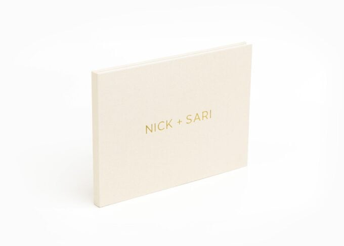 Wedding Video Books - Personalized - Modern Large Front Gold