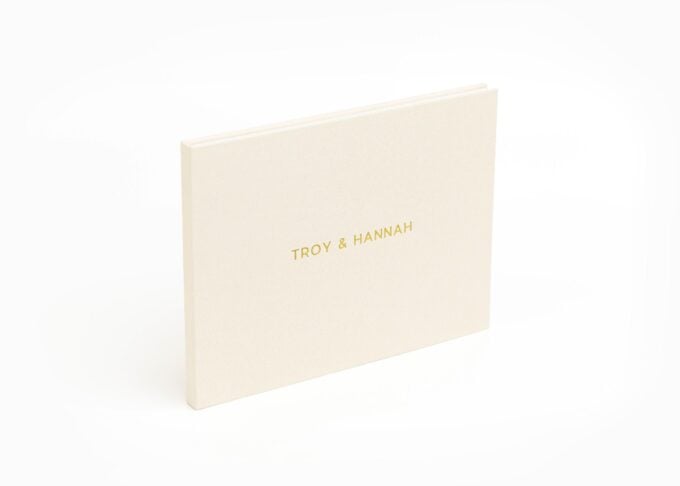 Wedding Video Books - Personalized - Modern Small Front Gold