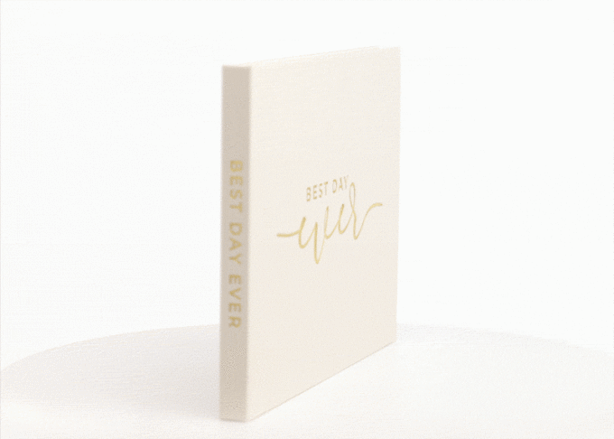 Wedding Video Book spinning and Gold Foil Sparkling