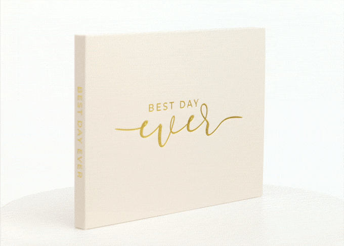 Wedding Video Book spinning and Gold Foil Sparkling